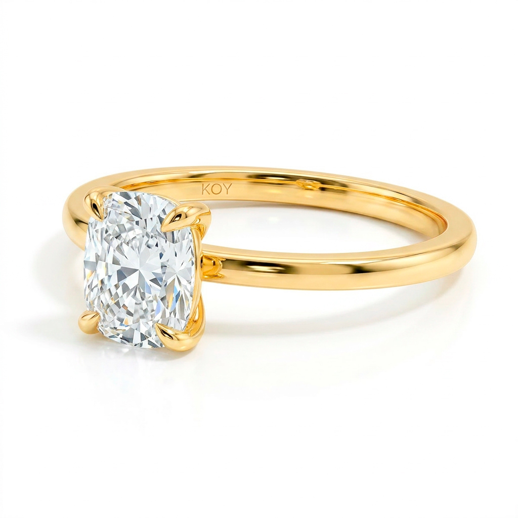 Beat of Love - Created Diamonds ALEXANDRA keltakulta Cushion 1.00ct D-F/VVS - Image 3