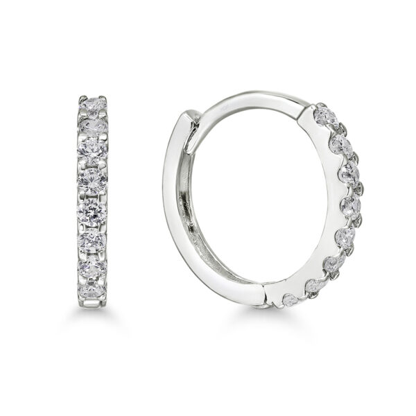 Valkokulta korvarenkaat zirkoneilla 9k