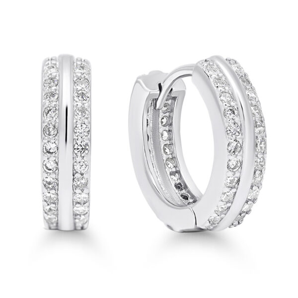 Hopeakorvarenkaat zirkoneilla