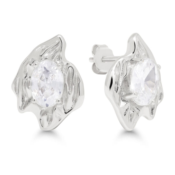 Hopeakorvakorut iso zirkoni