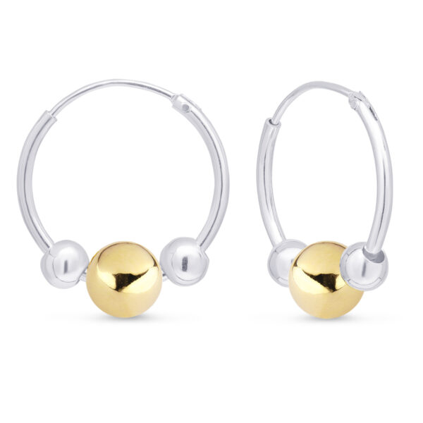 Kaksiväriset putkirengaskorvakorut palloilla