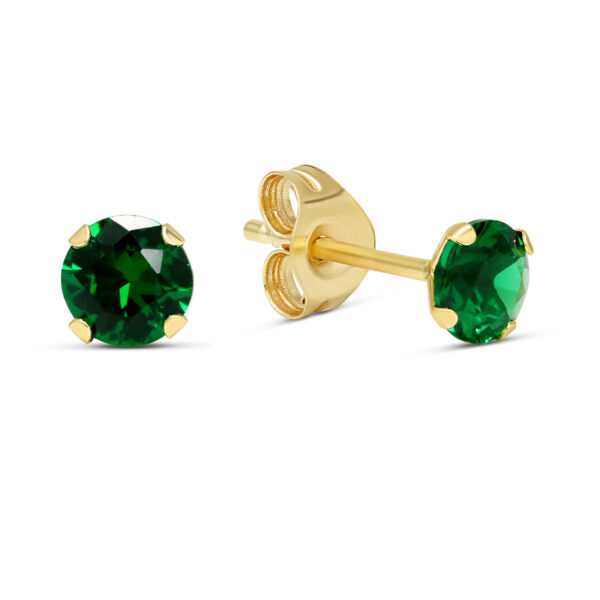 Kultakorvakorut vihreillä zirkoneilla