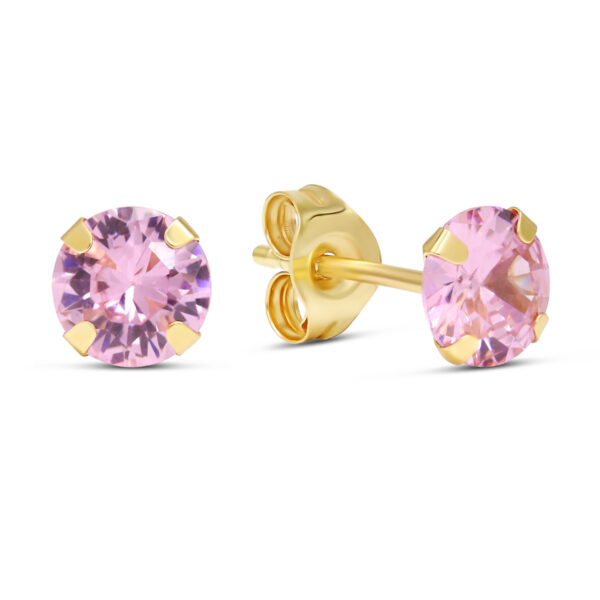 Kultakorvakorut pinkeillä zirkoneilla