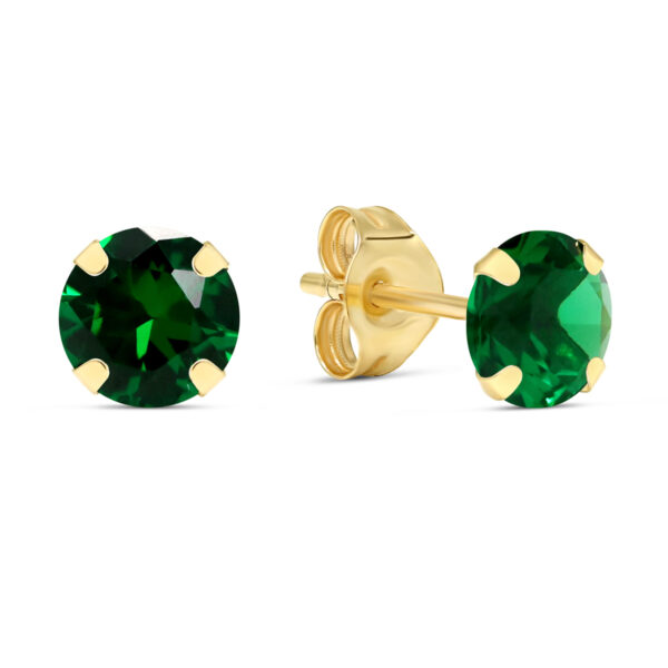 Kultakorvakorut vihreillä zirkoneilla