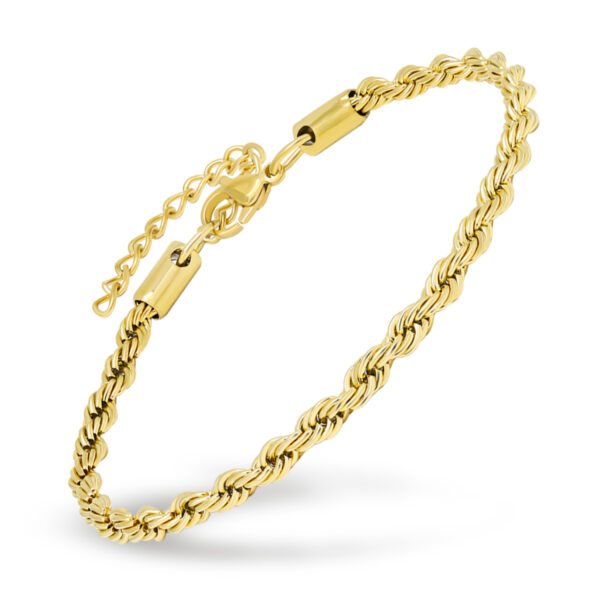 Teräsranneketju kullattu cordell 4mm 20+5cm