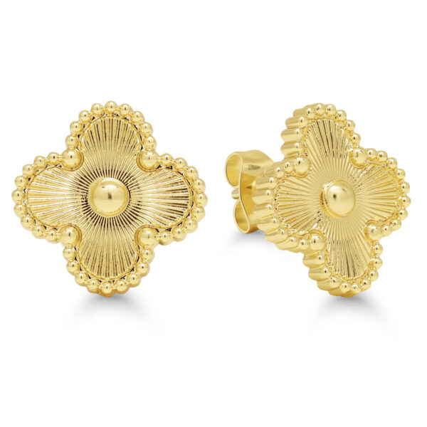 Teräskorvakorut kullattu kukka