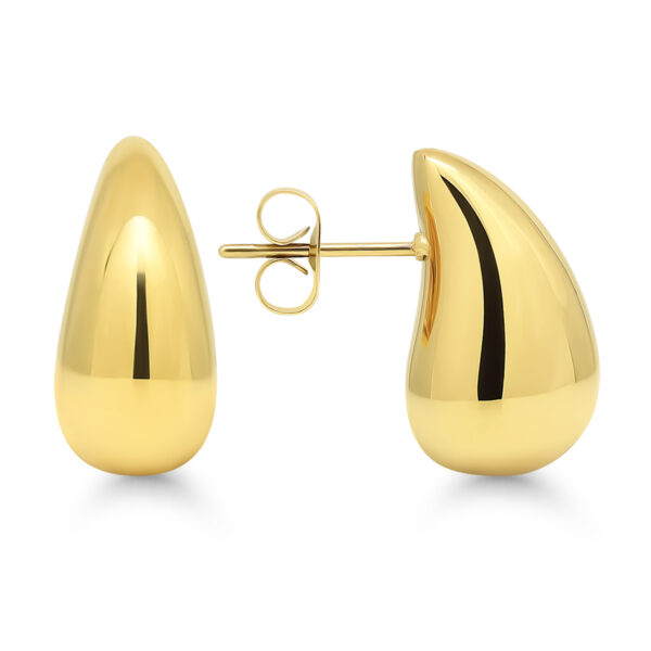 Kullatut teräskorvakorut pisara