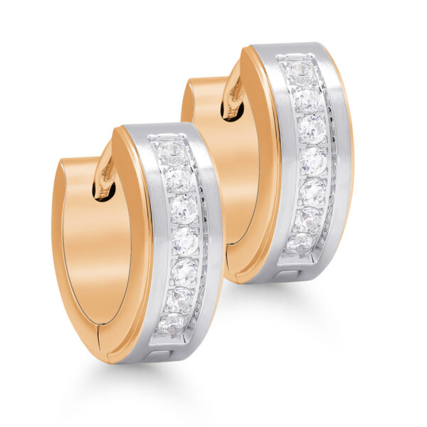 Teräskorvakorut kaksivärinen zirkoneilla