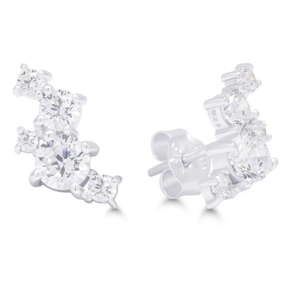 Hopeakorvakorut kirkkailla zirkoneilla