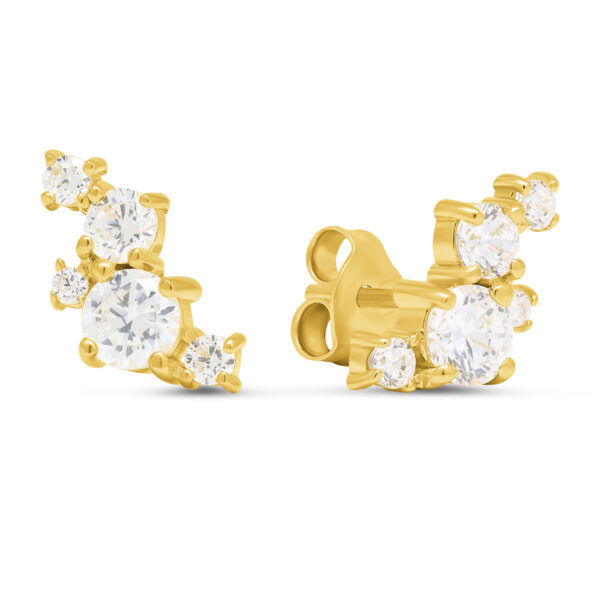 Hopeakorvakorut zirkoneilla tappi kullattu