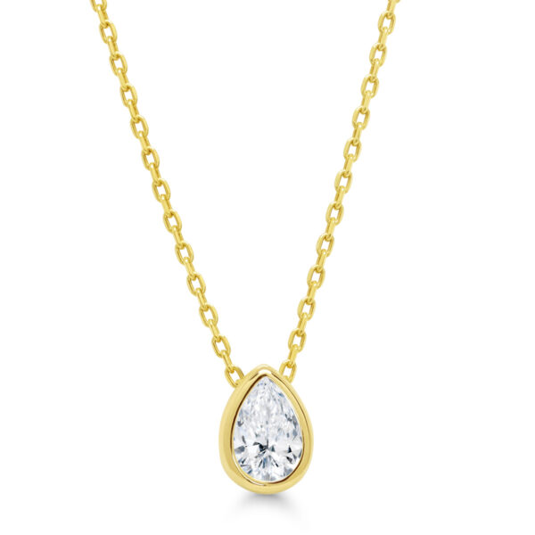 Kultakaulakoru pisaranmuotoisella zirkonilla 9K kultaa