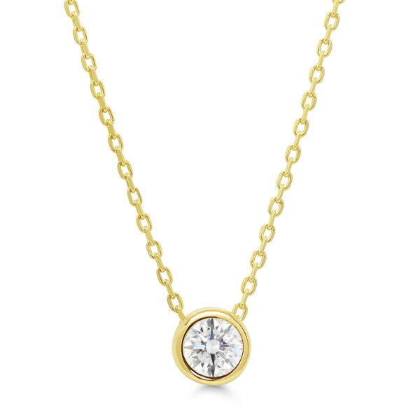 Kultakaulakoru pyöreällä zirkonilla 9K keltakultaa