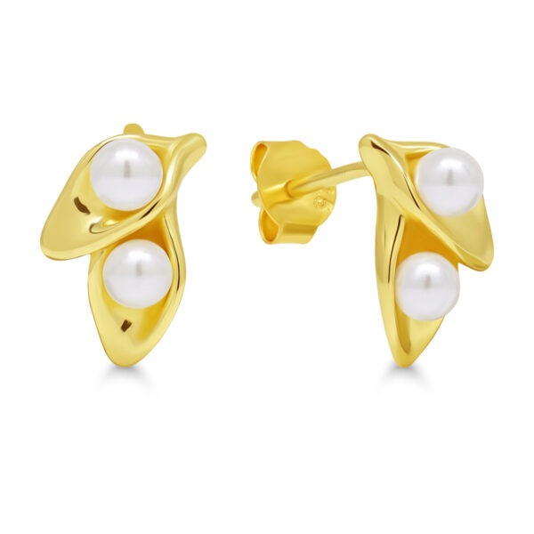 Kullatut hopeakorvakorut makeanveden helmet