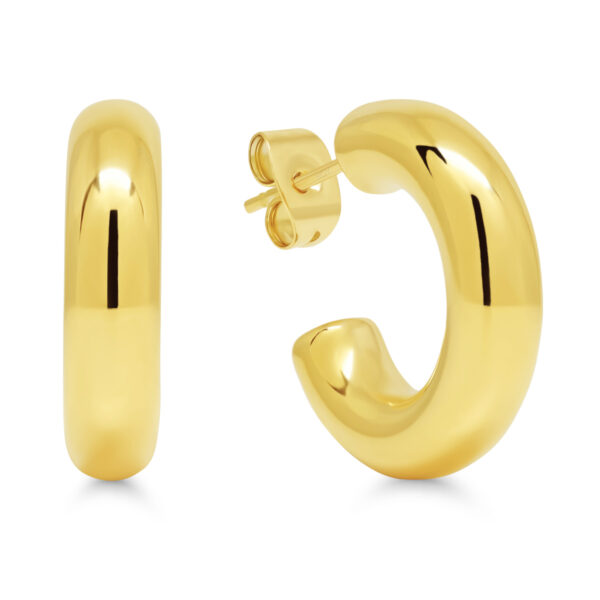 Kullatut teräskorvakorut tappikiinnityksellä