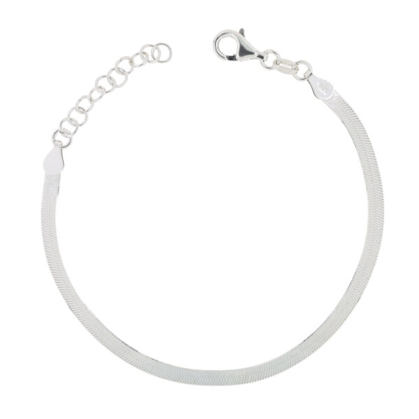 Litistetty ranneketju hopeaa 17+3cm