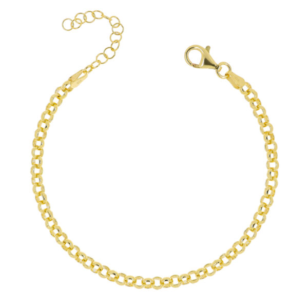 Kullattu hopearanneketju papuketju 17+3cm