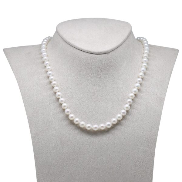 valkoinen helminauha hopealukolla 6-6,5mm