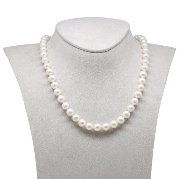 Helminauha valkoiset 8-8½mm makeanveden valkoiset helmet hopealukolla