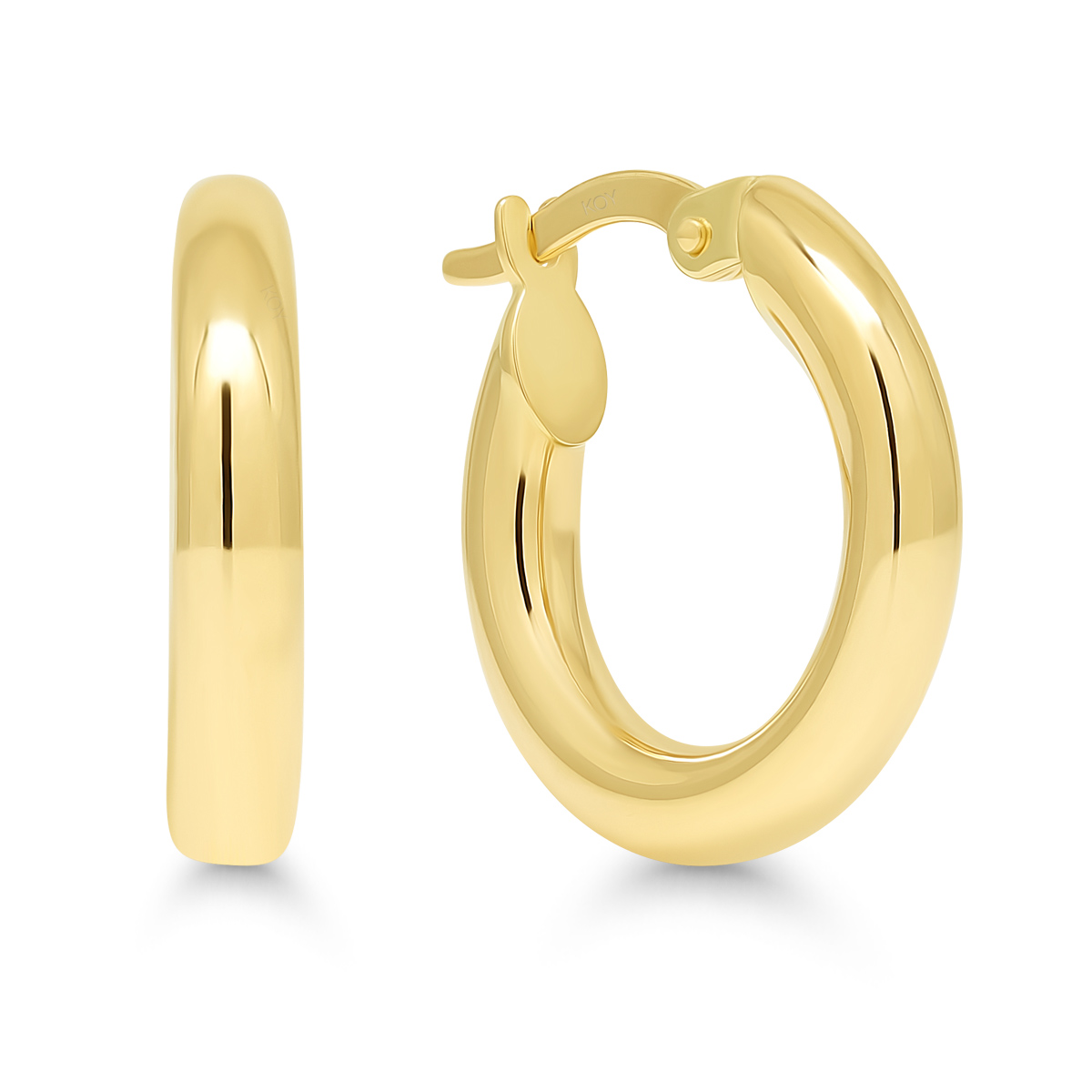 9K keltakultaiset putkirengas korvakorut 3,3mm x 15,6mm