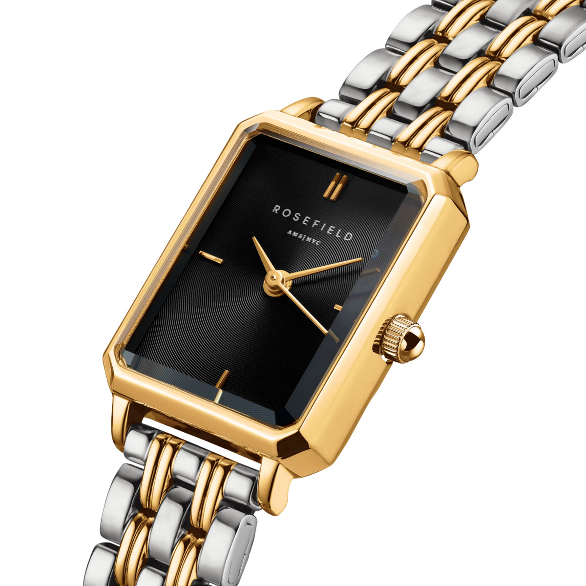 Rosefield - The Octagon XS - kaksivärinen ranneke, musta kellotaulu - Image 3