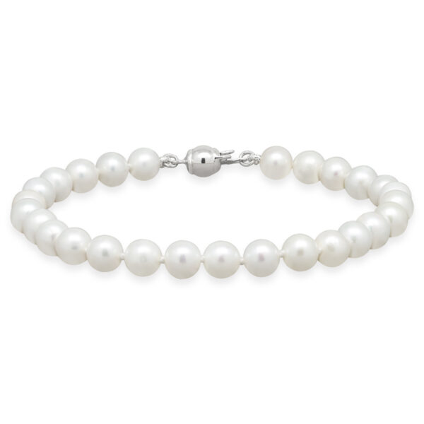 Helmirannenauha 6mm valkoiset makean veden helmet