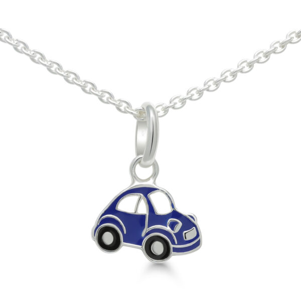 Hopeakaulakoru sininen auto