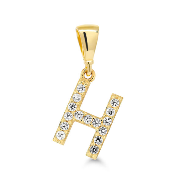 H-kulta kirjain riipus 14k kultaa