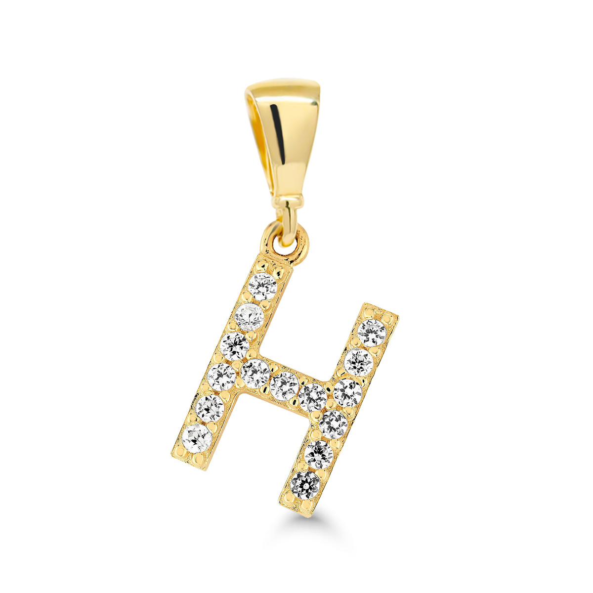 H-kulta kirjain riipus 14k kultaa