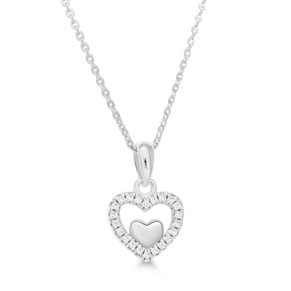 Hopeakaulakoru sydän BOL-N0031Z-40-45cm