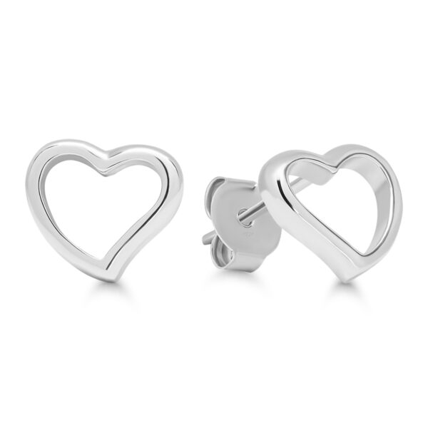 Hopeiset sydämen muotoiset korvakorut