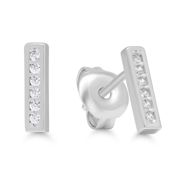 Hopeakorvakorut palkki zirkoneilla