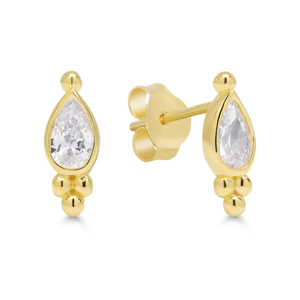 Hopeakorvakorut roikkuvat pisarat zirkoneilla